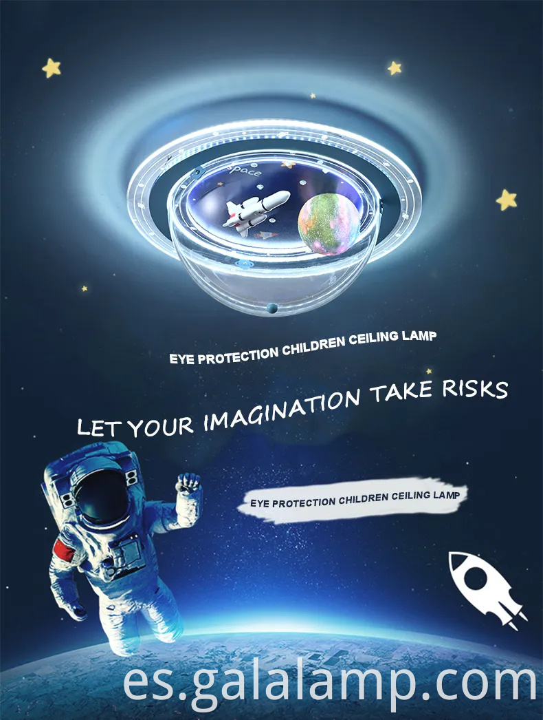 Luz de techo de cohete espacial único para niños 'dormitorios